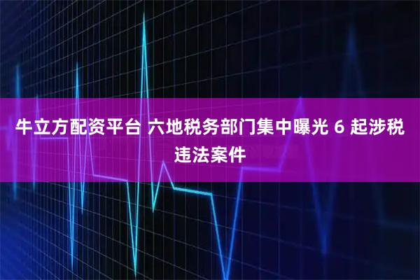 牛立方配资平台 六地税务部门集中曝光 6 起涉税违法案件