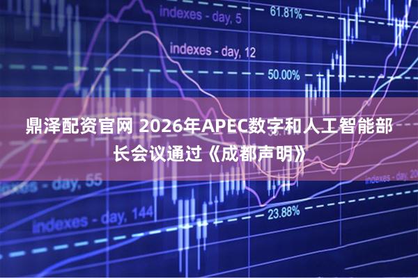 鼎泽配资官网 2026年APEC数字和人工智能部长会议通过《成都声明》